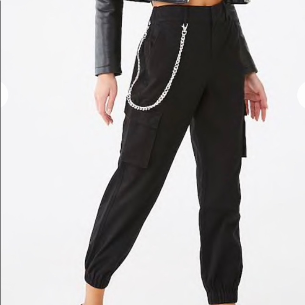 Black cargo joggers